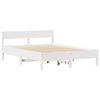 vidaXL Bed Frame without Mattress White 150x200 cm King Size Solid Wood Pine