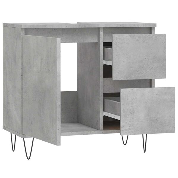 vidaXL Bathroom Cabinet Concrete Grey 65x33x60 cm Engineered Wood