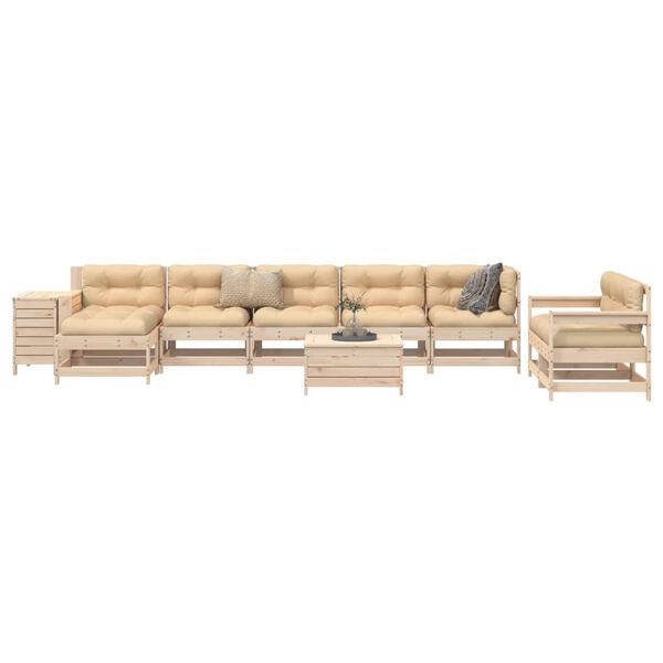 vidaXL 10 Piece Garden Sofa Set Solid Wood Pine