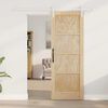 vidaXL Sliding Door Brown 73.5 x 198.5 cm Solid Pine Wood