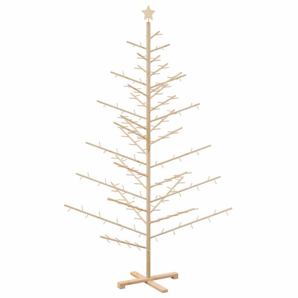 vidaXL Wooden Christmas Tree with Stand Natural 210 cm Solid pine wood