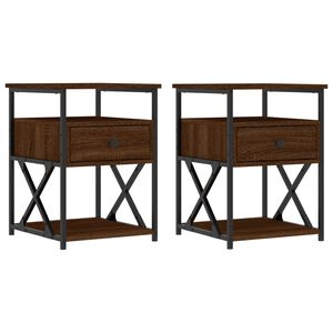 vidaXL Bedside Cabinets 2 pcs Brown Oak 40x42x55 cm Engineered Wood