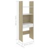 vidaXL 4 Piece Book Cabinet Set White and Sonoma Oak Engineered Wood