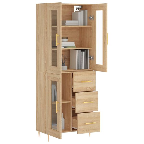 vidaXL Highboard Sonoma Oak 69.5x34x180 cm Engineered Wood