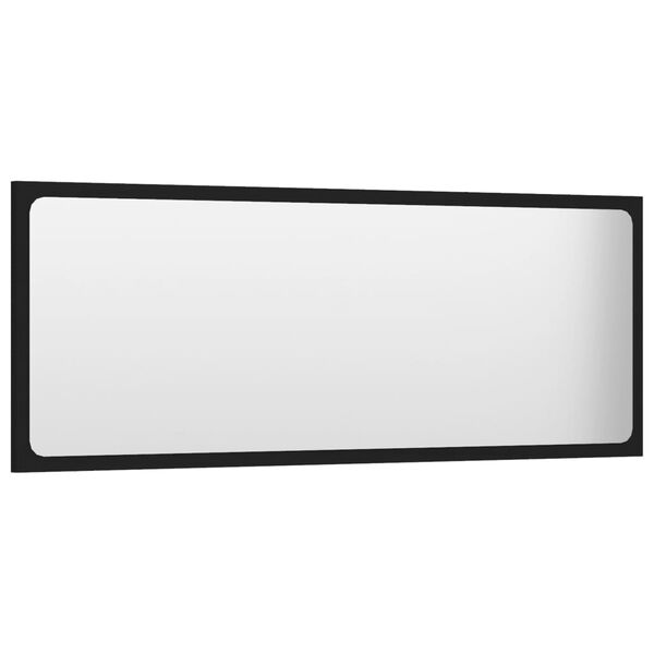 vidaXL Bathroom Mirror Black 100x1.5x37 cm Engineered Wood