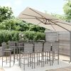 vidaXL 11 Piece Garden Bar Set with Cushions Grey Poly Rattan