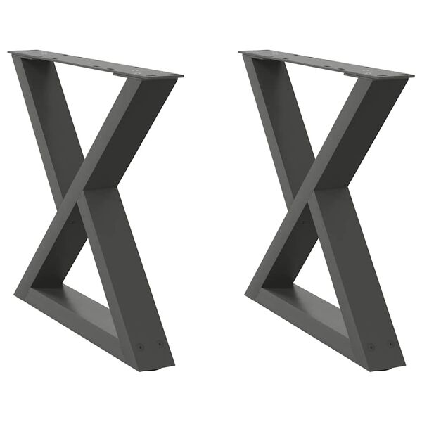 vidaXL Coffee Table Legs 2 pcs Anthracite 60x(42-43.3) cm Steel