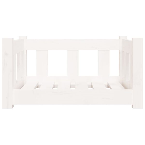 vidaXL Dog Bed White 55.5x45.5x28 cm Solid Wood Pine