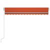 vidaXL Manual Retractable Awning with LED 300x250 cm Orange and Brown
