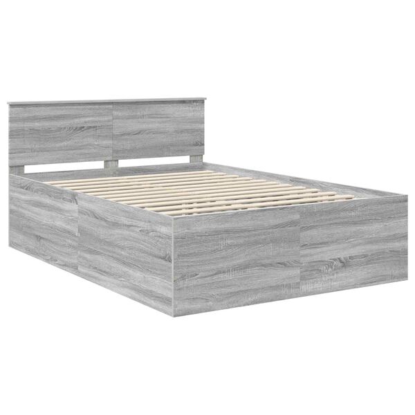 vidaXL Bed Frame Grey Sonoma 160 x 200 cm Engineered Wood