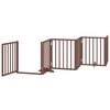 vidaXL Dog Gate with Door Foldable 6 Panels Brown 300 cm Poplar Wood