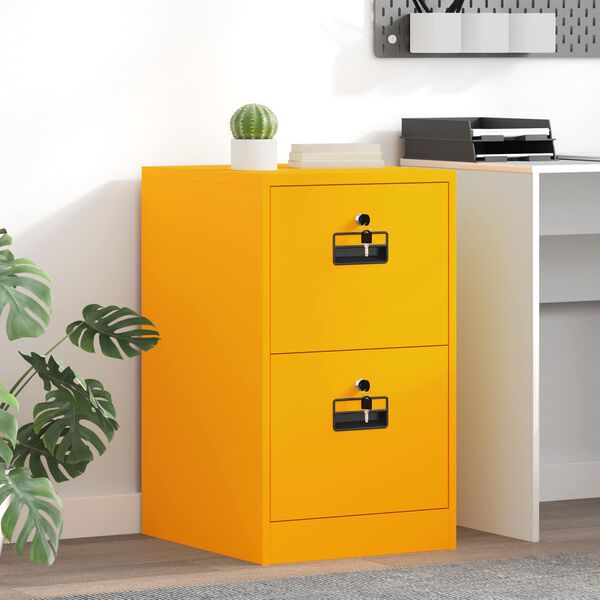 vidaXL File Cabinet Mustard Yellow 44 x 50 x 74.5 cm Cold-Rolled Steel