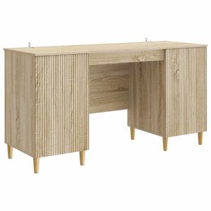 vidaXL Desk with Shelf Sonoma Oak 142.5 x 50 x 75 cm Engineered Wood