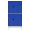 vidaXL Locker Cabinet Grey and Blue 90x45x180 cm Steel