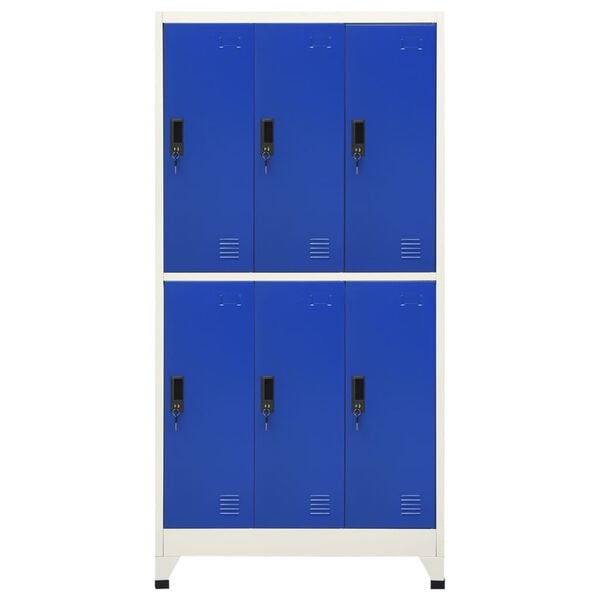 vidaXL Locker Cabinet Grey and Blue 90x45x180 cm Steel
