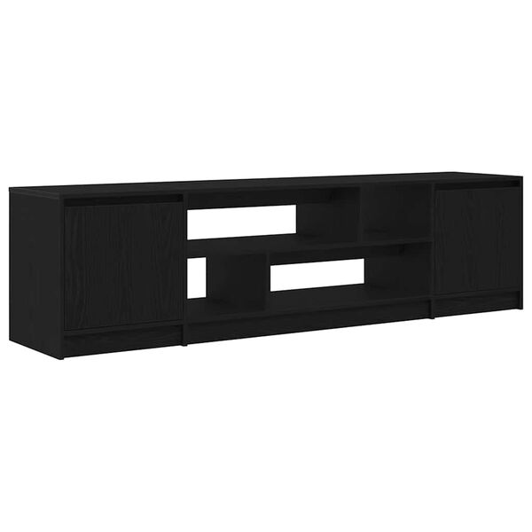 vidaXL TV Cabinet Black Oak 188.5x41x50 cm Engineered Wood