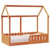 vidaXL Kids'House Bed Frame without Mattress Wax Brown 80x160 cm