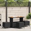 vidaXL Garden Dining Set Black Poly rattan
