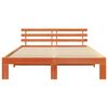 vidaXL Bed Frame with Headboard Wax Brown 140 x 200 cm Solid Pine Wood