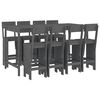 vidaXL Garden Bar Set | Grey | Solid pine wood | Large | Footrest