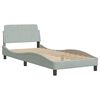 vidaXL Bed Frame "Dover" Light Grey 90x190 cm Single Velvet
