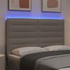 vidaXL LED Headboard with LED Strip Lights Manual Taupe 160 cm Fabric