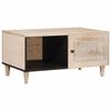 vidaXL Coffee Table with Shelf Beige 80 x 50 x 40 cm Solid Acacia wood