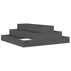 vidaXL Planter Grey 80x80x27 cm Solid Wood Pine