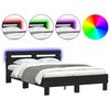 vidaXL Bed Frame with LED without Mattress Black 120x200 cm