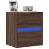 vidaXL TV Wall Cabinet with LED Lights Brown Oak 41x31x45 cm