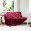vidaXL Faux Rabbit Fur Blanket Bordeaux Red 240 x 270 cm Polyester