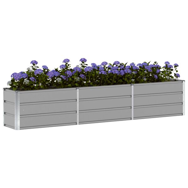 vidaXL Planter Light Grey 240 x 40 x 45 cm Steel