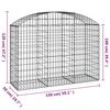 vidaXL Arched Gabion Basket 150x50x100/120 cm Galvanised Iron