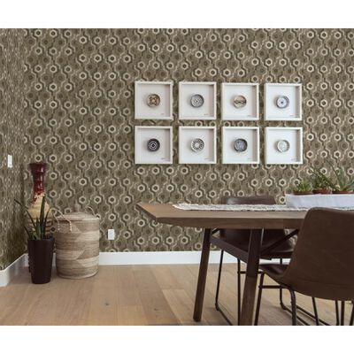 DUTCH WALLCOVERINGS Wallpaper Galactic Brown and White