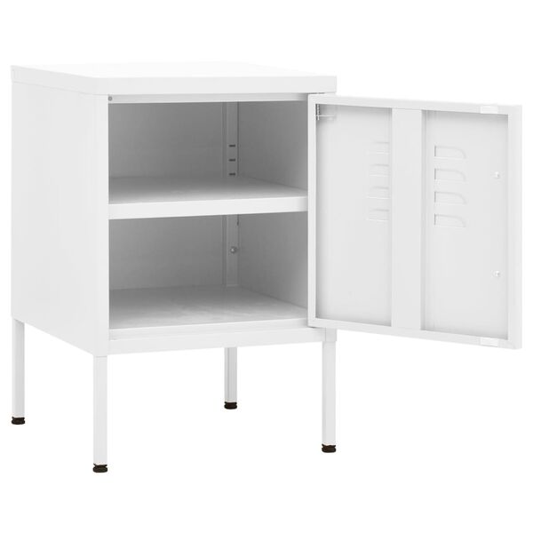 vidaXL Nightstand White 35x35x51 cm Steel