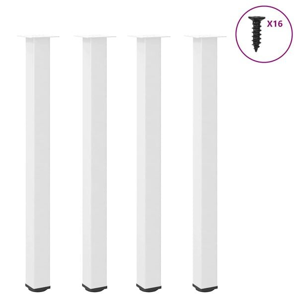 vidaXL Bar Table Legs 4 pcs White 110-112 cm Steel