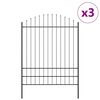 vidaXL Garden Fence 3 pcs Grey 170 x 225 cm Powder-Coated Steel