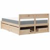 vidaXL Bed with Drawers and Mattress 120x190 cm Small Double Solid Wood Pine