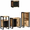 vidaXL Bathroom Furniture Set 4 pcs Brown and Black Solid Mango Wood
