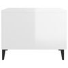 vidaXL Coffee Table with Metal Legs High Gloss White 50x50x40 cm