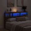 vidaXL Headboard Cabinet with LED Old Wood 180x17x102 cm