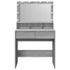 vidaXL Dressing Table with LED Grey Sonoma 80x41x134.5 cm