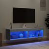 vidaXL TV Cabinets with LED Lights 2 pcs Concrete Grey 60x30x30 cm
