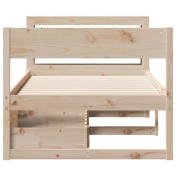 vidaXL Bed Frame without Mattress 75x190 cm Small Single Solid Wood Pine