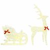 vidaXL Reindeer Pull Sleigh Warm white 70 x 26 x 130 cm Acrylic