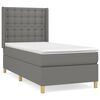 vidaXL Box Spring Bed with Mattress Dark Grey 90x200 cm Fabric