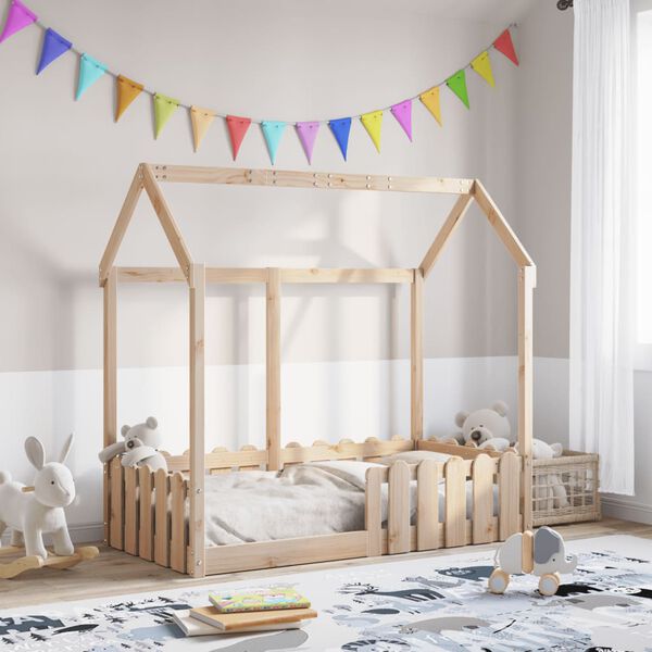 vidaXL Kids' House Bed Frame 70x140 cm Solid Wood Pine