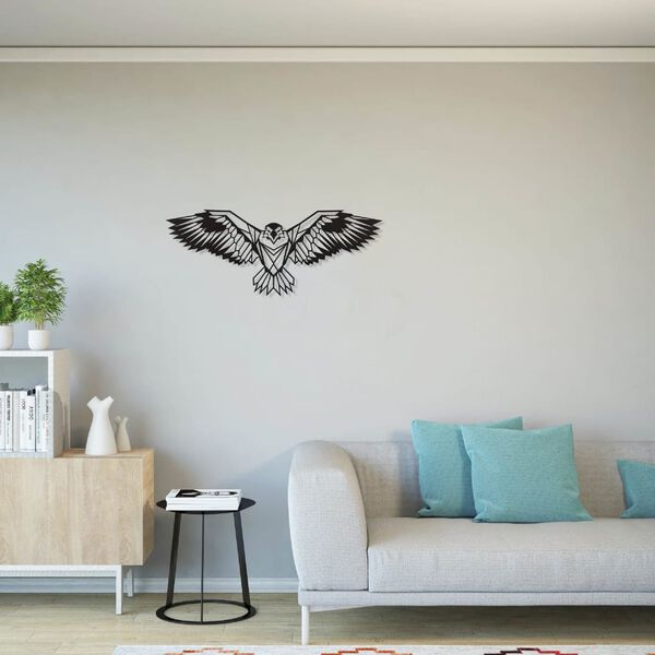 Homemania Wall Decoration Eagle 100x44 cm Steel Black