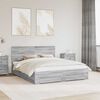 vidaXL Bed Frame with Drawer Grey Sonoma 160 x 200 cm Engineered Wood