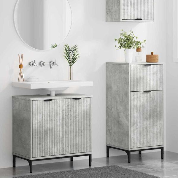 vidaXL Bathroom Furniture Set 2 pcs Concrete grey 39.5 x 36 x 88 cm